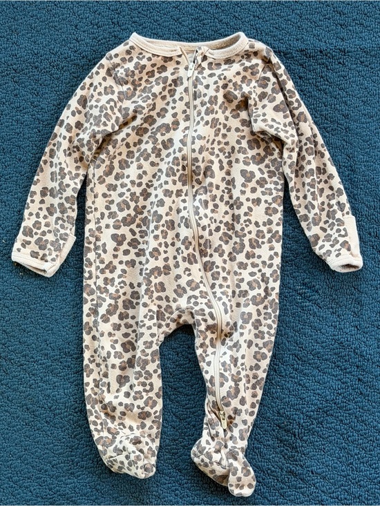wonder nation Other - wonder nation Beige Leopard Zip Footed One-Piece